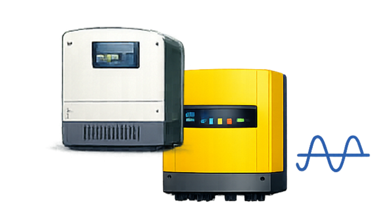 Zwei Wechselrichter in unterschiedlichen Farben